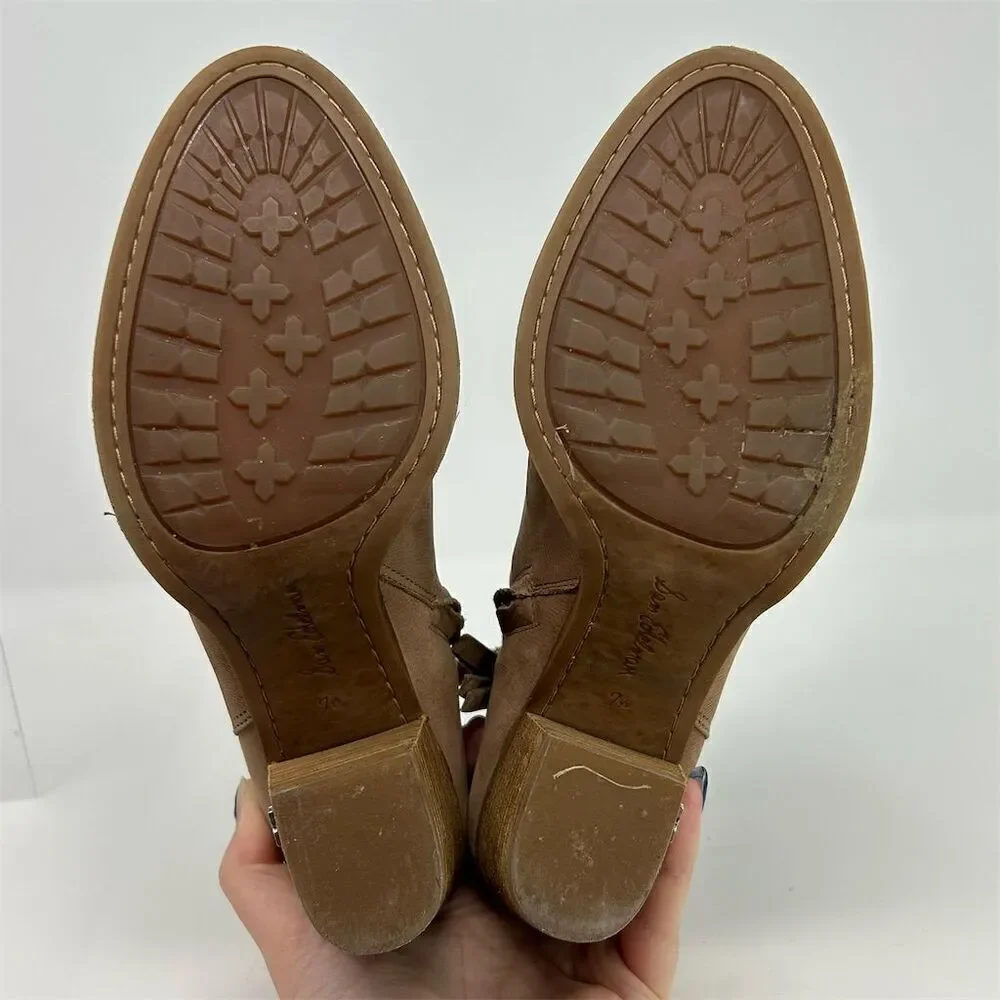 Sam Edelman Mariella Nutmeg Brown Leather Ankle Booties Size 7.5 Casual